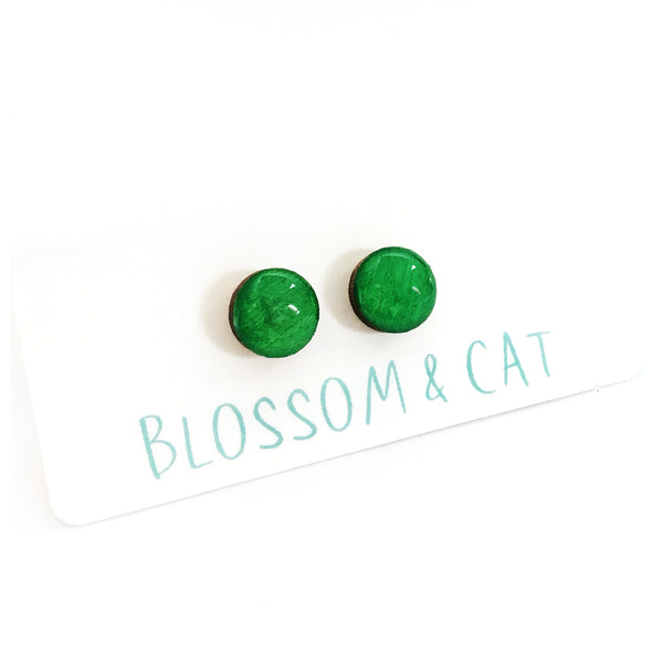 Dot Earrings · Bright Green