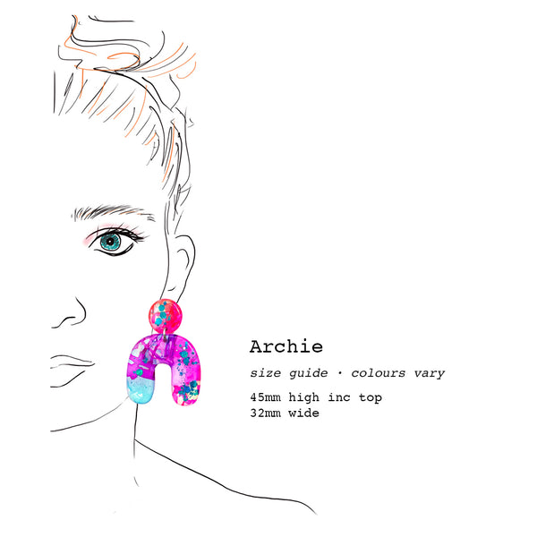 Ink + Resin Earring · Archie · 06