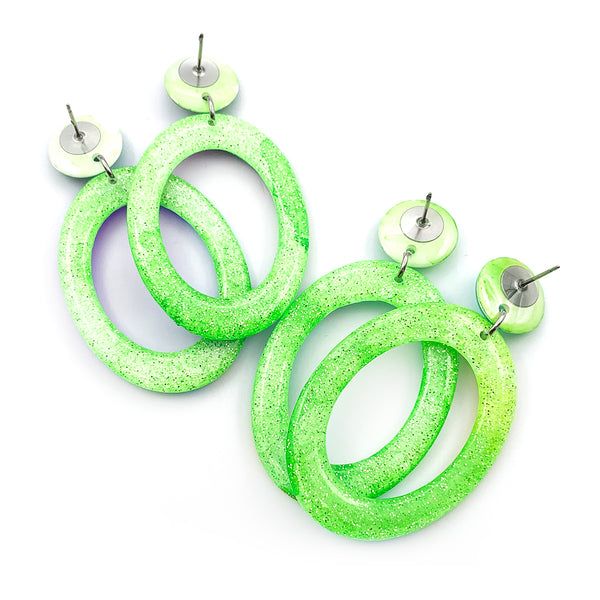 Ink + Resin Earring · Hoop · Narrow · 77