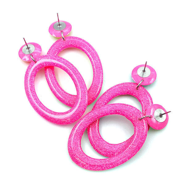 Ink + Resin Earring · Hoop · Narrow · 74