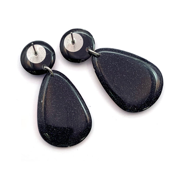 Ink + Resin Earring · Raindrop · 07