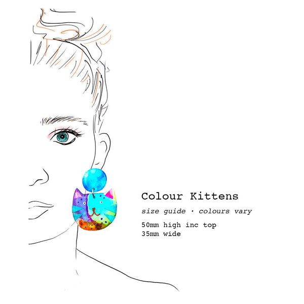 Ink + Resin Earring · Colour Kittens · 12