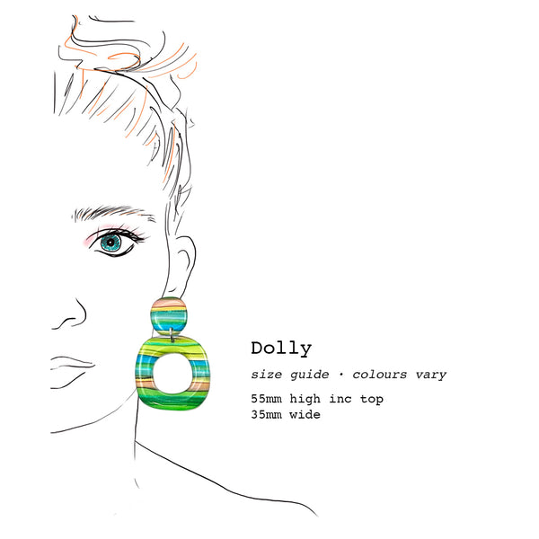 Ink + Resin Earring · Dolly · Seaside · 25