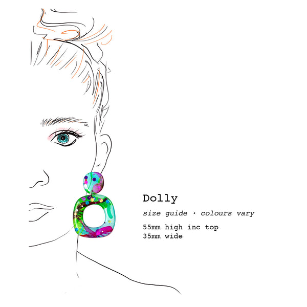 Ink + Resin Earring · Dolly · 39