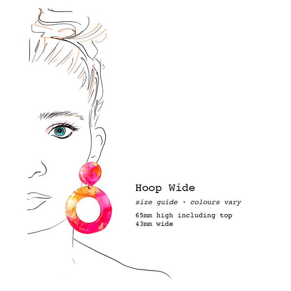 Ink + Resin Earring · Hoop · Wide · 08