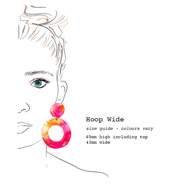 SECONDS · Ink + Resin Earring · Hoop · Wide · 23 (read description)