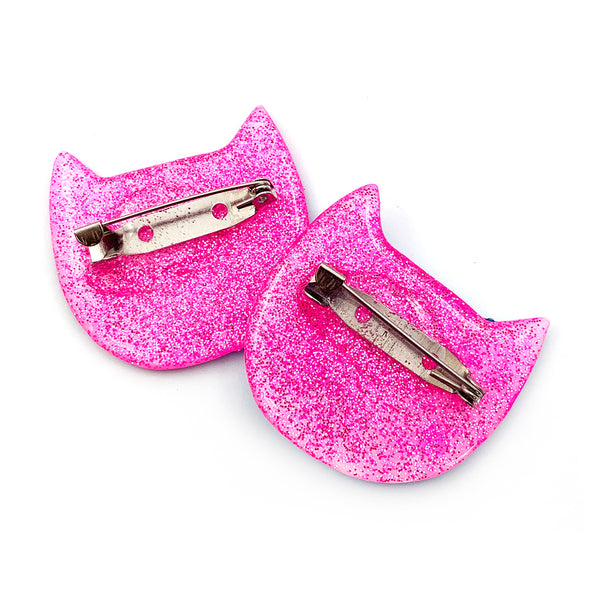 SECONDS · Kitty Brooch · Inky Resin · 125 (read description)