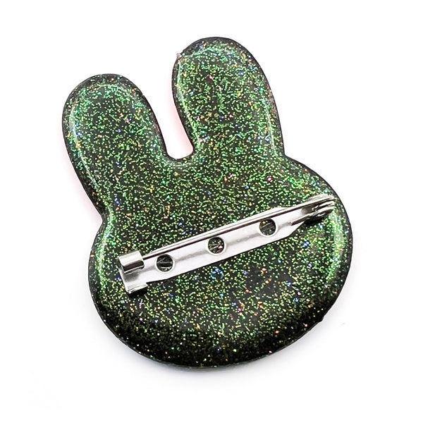 Bunny Brooch · Inky Resin · 21
