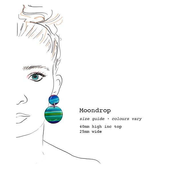 Ink + Resin Earring · Moondrop · Seaside · 57