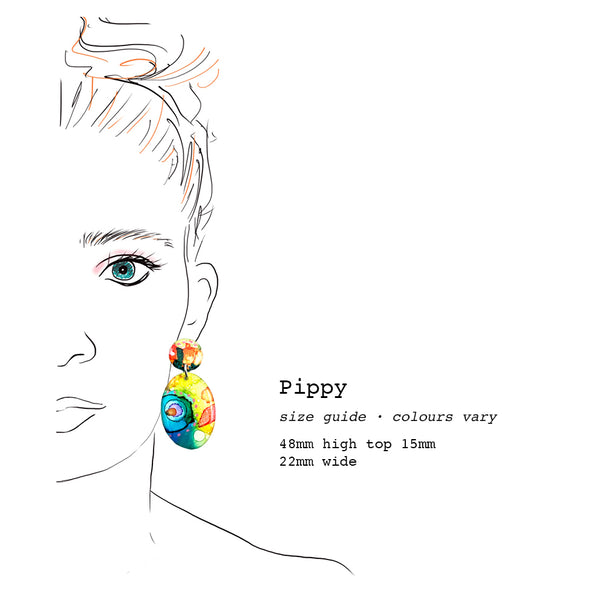 Ink + Resin Earring · Pippy · 18
