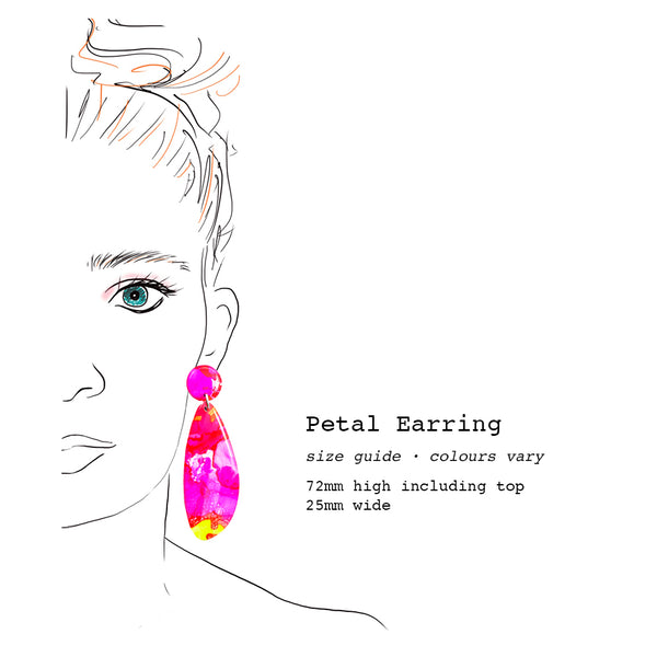 Ink + Resin Earring · Petal · 114