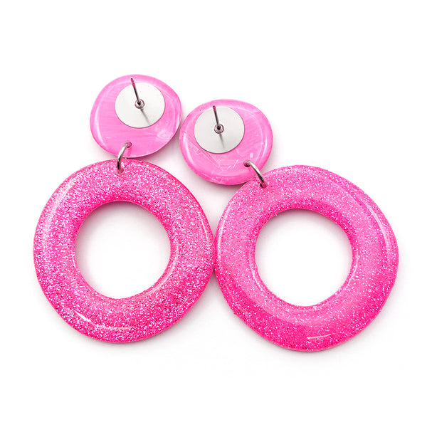 Ink + Resin Earring · Hoop · Wide · 30