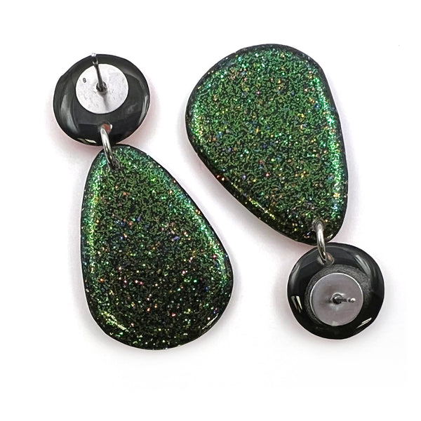 Ink + Resin Earring · Raindrop · Seaside · 10