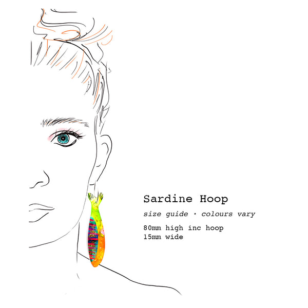 Ink + Resin Earring · Sardine · 05