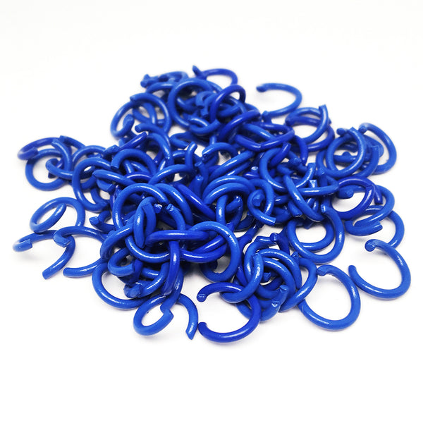 Coloured Jump Rings · 8mm · Blue · 100 pieces