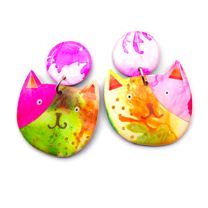 Ink + Resin Earring · Colour Kittens · 01
