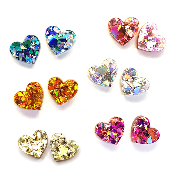 'I heart you' Glitzy Stud · Choose your Colour