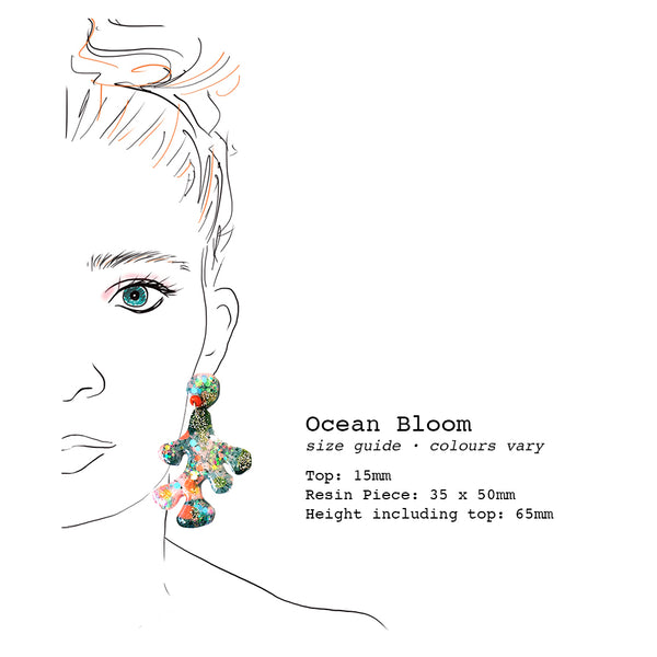 Resin Earring · Coral Garden · Ocean Bloom 03