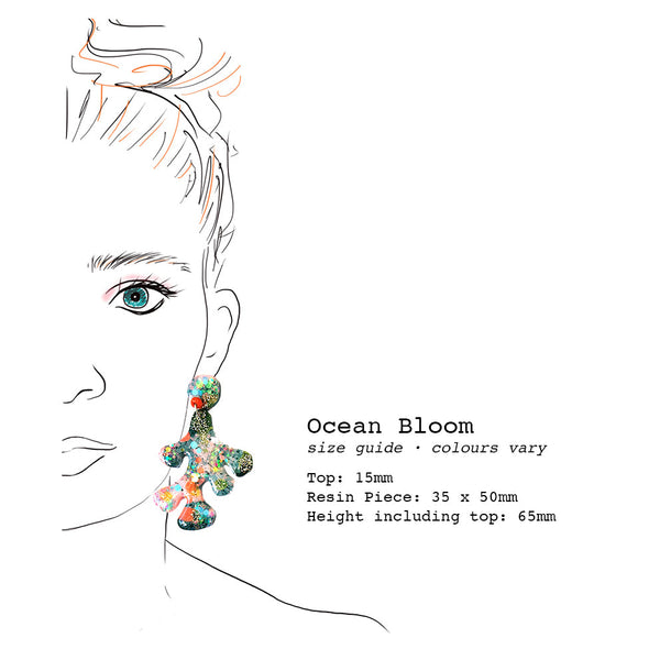 Resin Earring · Coral Garden · Ocean Bloom 02