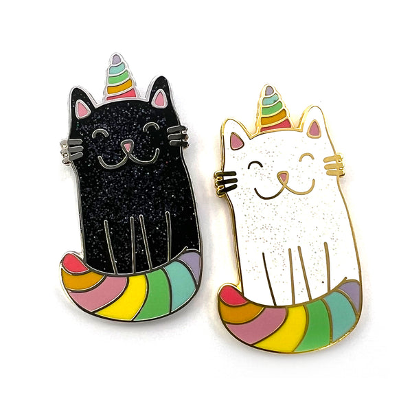 Enamel Pin · Rainbow Caticorn · Choose Your Colour