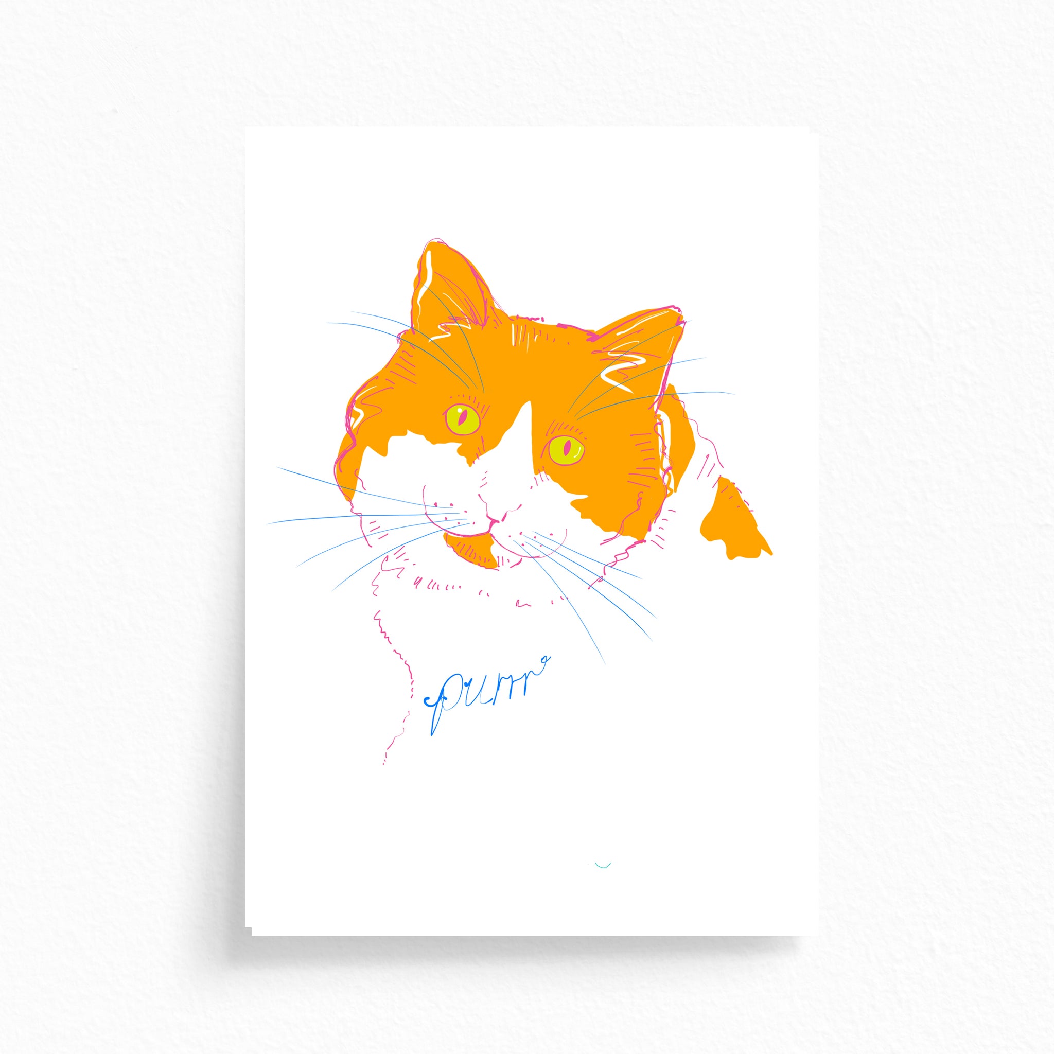 Greeting Card · Colourful Cats · Orange · Purrr