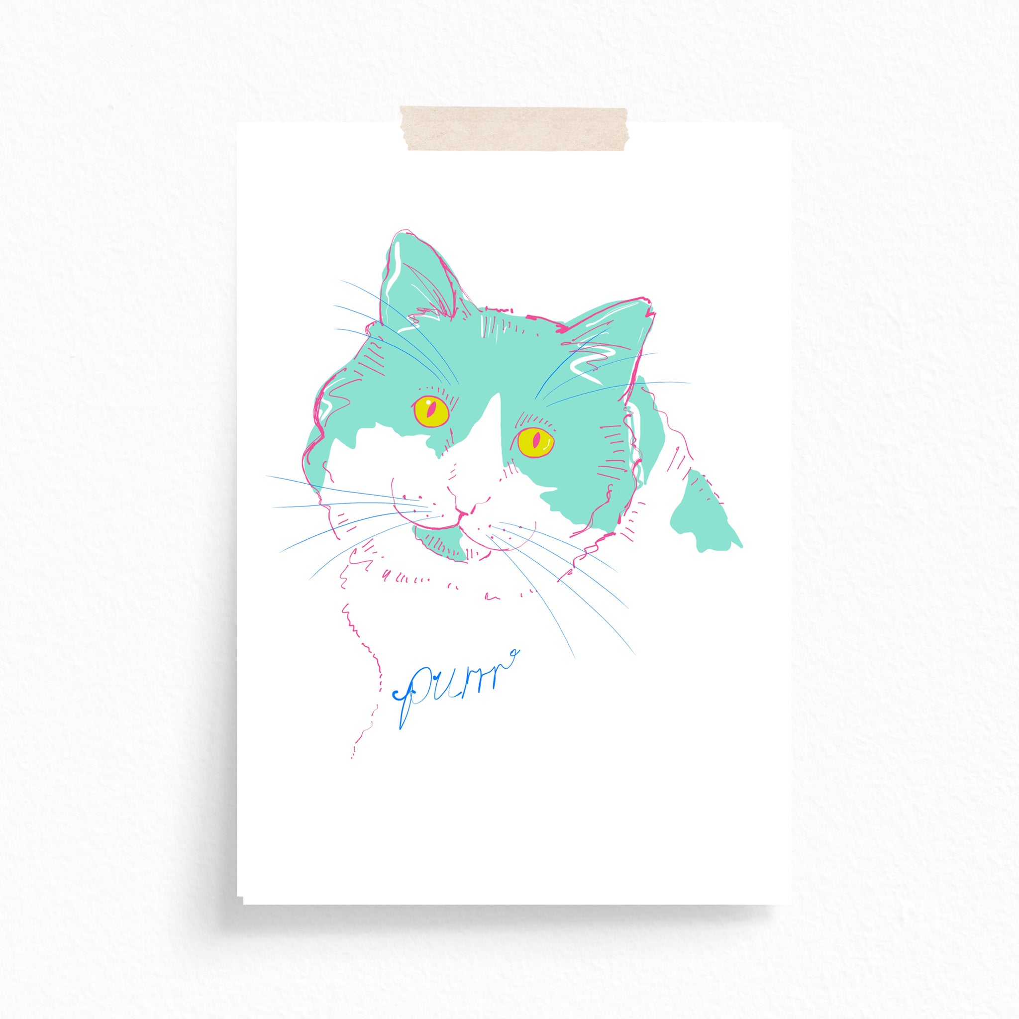 Greeting Card · Colourful Cats · Mint · Purrr