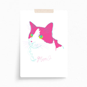 Greeting Card · Colourful Cats · Pink · Meow