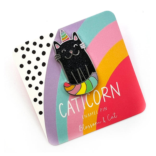Enamel Pin · Rainbow Caticorn · Choose Your Colour
