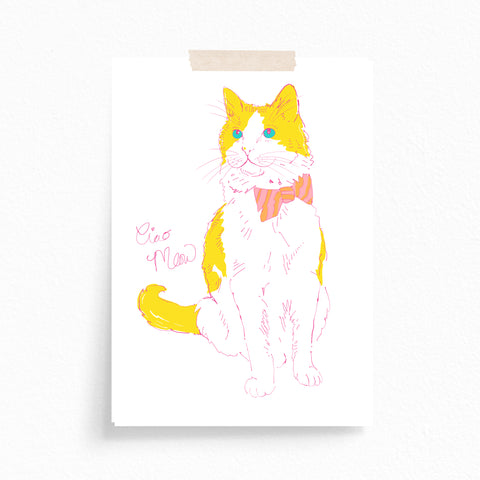 Greeting Card · Colourful Cats · Yellow · Ciao Meow