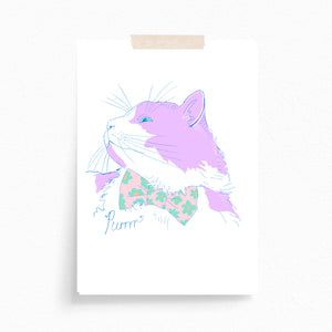 Greeting Card · Colourful Cats · Lilac · Purrr