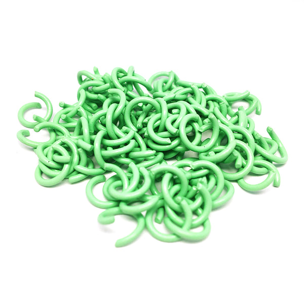 Coloured Jump Rings · 8mm · Light Green · 100 pieces