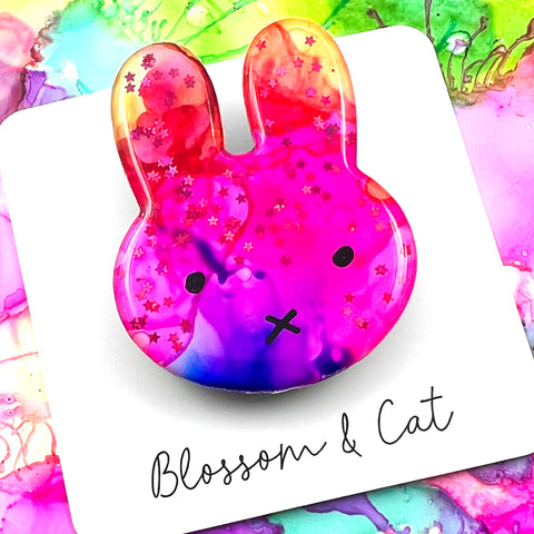 SECONDS · Bunny Brooch · Inky Resin · 02