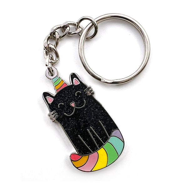 Enamel Keyring · Rainbow Caticorn · Choose Your Colour