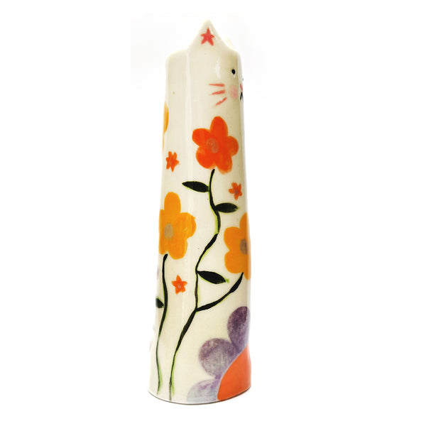 Tall Cat Vase · Flowers · 102