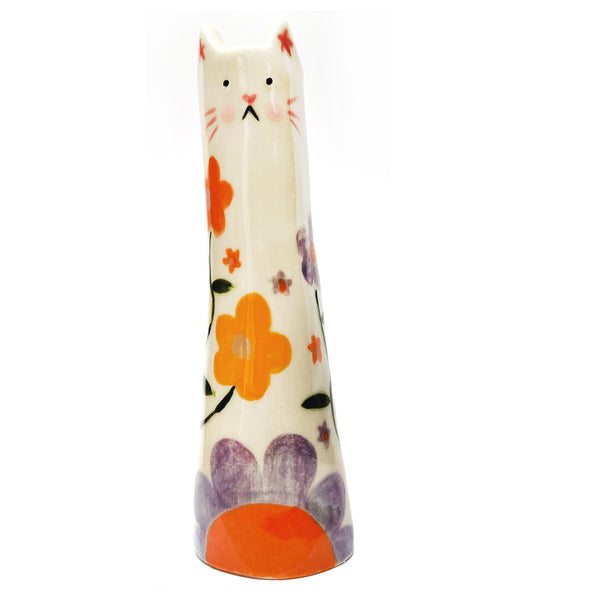 Tall Cat Vase · Flowers · 102