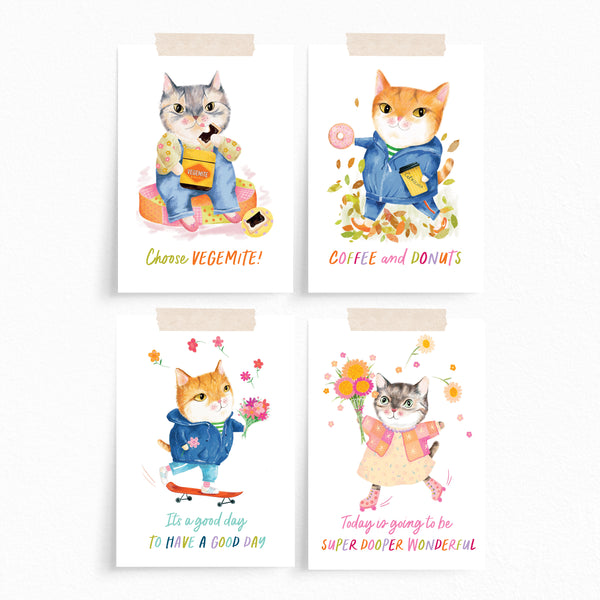 Postcard Bundle · Happy Cat Collection · 12 Postcards