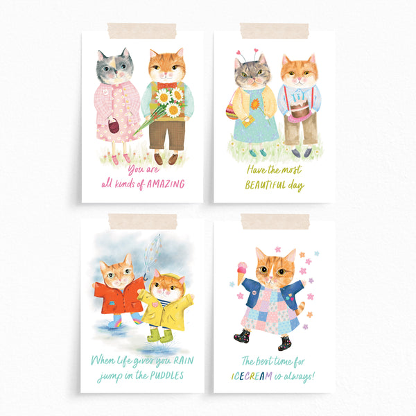 Postcard Bundle · Happy Cat Collection · 12 Postcards