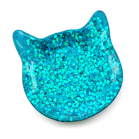 Kitty Trinket Dish · Turquoise · 08