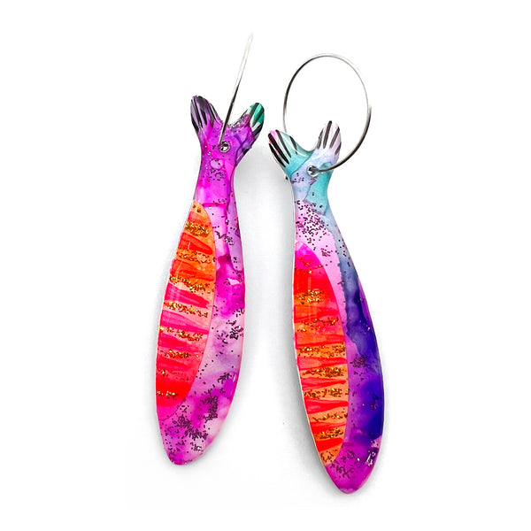 Ink + Resin Earring · Sardine · 05