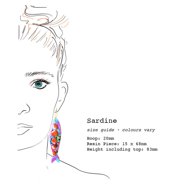 Resin Earring · Coral Garden · Sardine 03