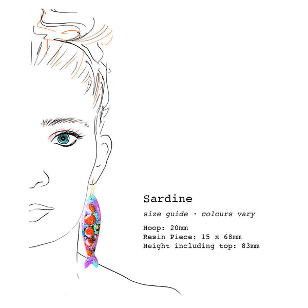 Resin Earring · Coral Garden · Sardine 07