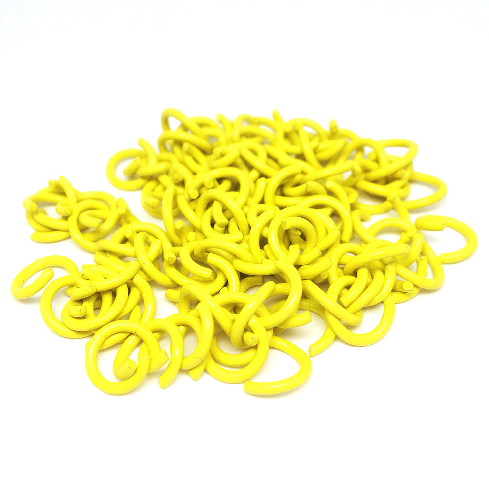 Coloured Jump Rings · 8mm · Yellow · 100 pieces