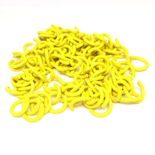 Coloured Jump Rings · 8mm · Yellow · 100 pieces