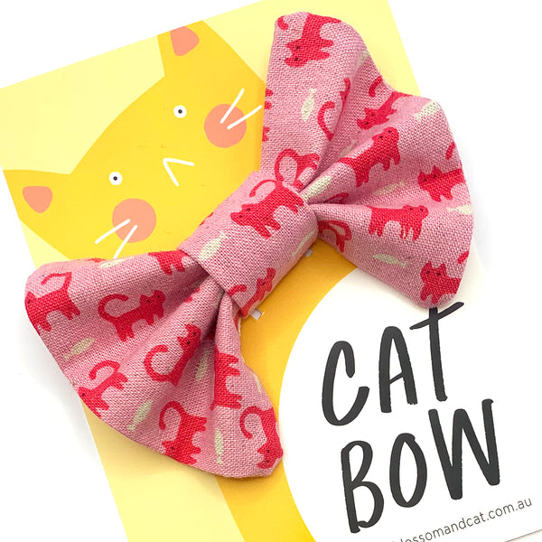 Cat Bow · For Collar · Tiny Pink Cats