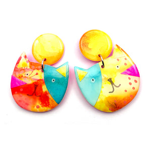 Ink + Resin Earring · Colour Kittens · 06