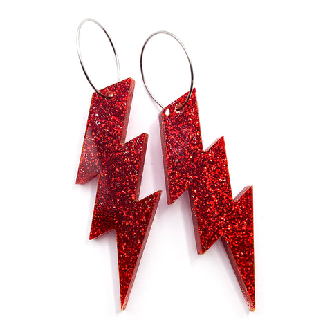 Acrylic Earring · Wam Bam Hoops · Red