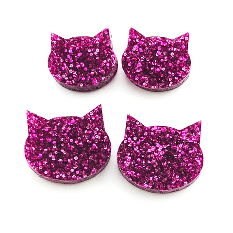 Cat Stud · Magenta Pink Glitter
