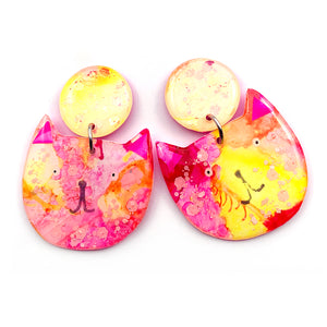 Ink + Resin Earring · Colour Kittens · 08
