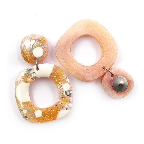 Resin Earring · Dolly · Creamy White