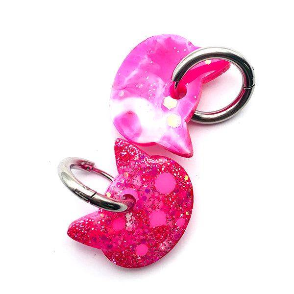 Resin Earring · Huggy Cat · Pink · 8
